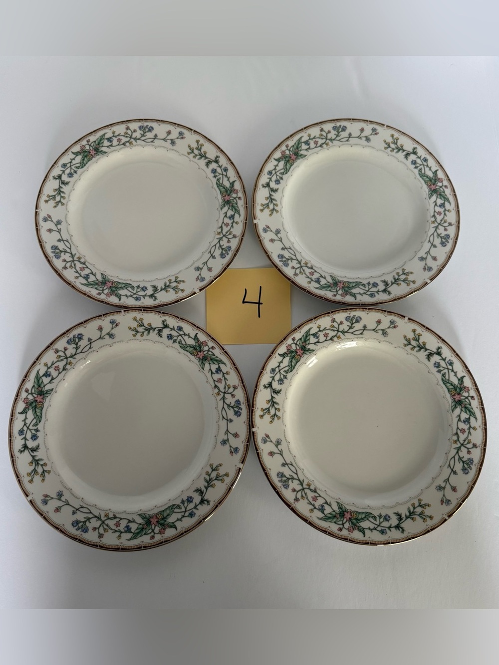Set of 4 Farberware 1996 Wellesley #486 Fine China 8-Inch Salad Plates #4